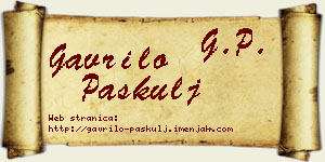 Gavrilo Paskulj vizit kartica